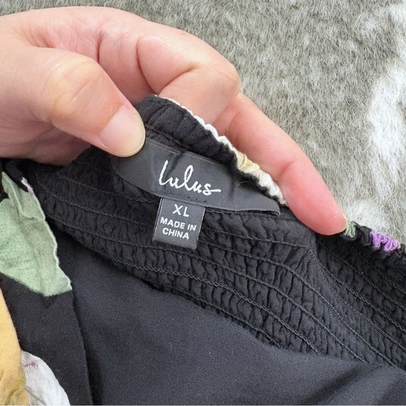 Lulus Super Bloom Black Floral Print Strapless Tube Top - Picture 4 of 11